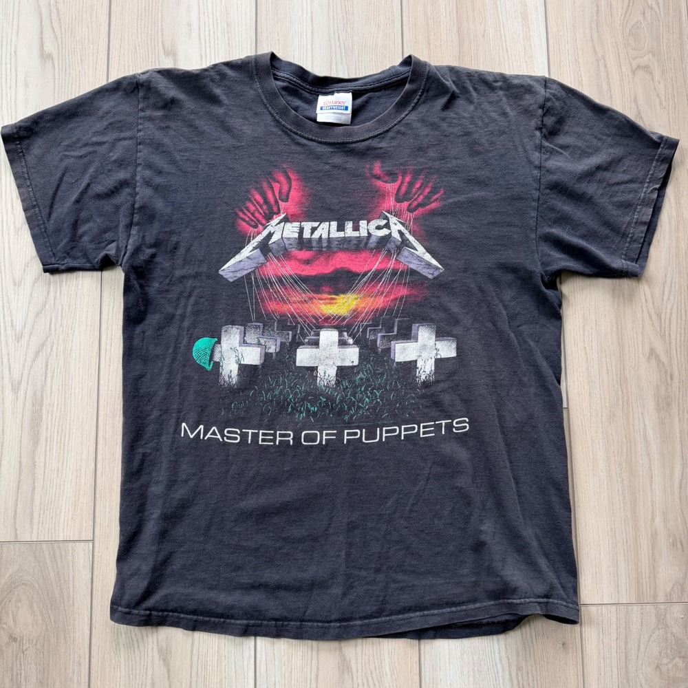 2007 Vintage Metallica Master of Puppets T Shirt Mens Large Black Band Tee